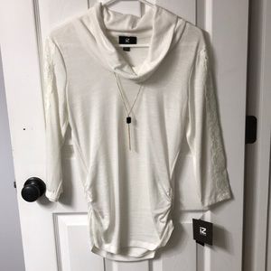 White top with attached necklace